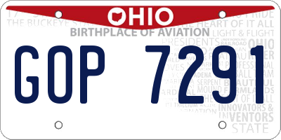 OH license plate GOP7291