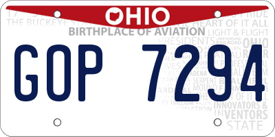OH license plate GOP7294