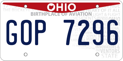 OH license plate GOP7296