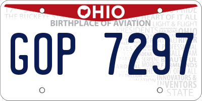 OH license plate GOP7297