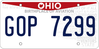 OH license plate GOP7299