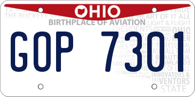 OH license plate GOP7301