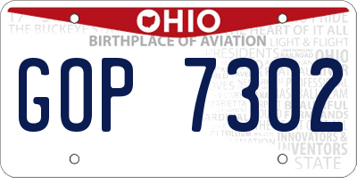 OH license plate GOP7302