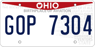 OH license plate GOP7304