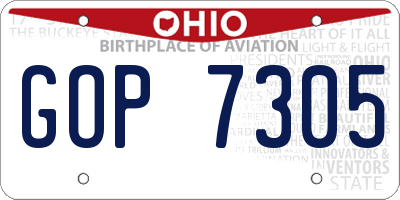 OH license plate GOP7305