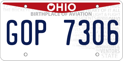 OH license plate GOP7306