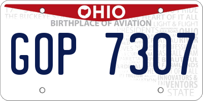 OH license plate GOP7307