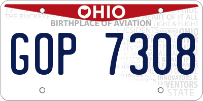 OH license plate GOP7308