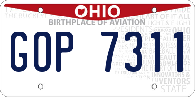 OH license plate GOP7311