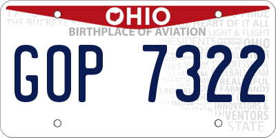 OH license plate GOP7322