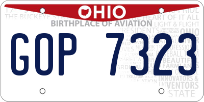 OH license plate GOP7323