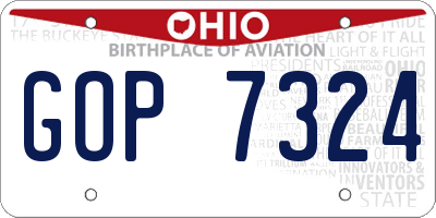 OH license plate GOP7324