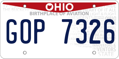OH license plate GOP7326