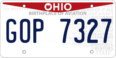 OH license plate GOP7327