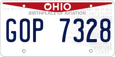 OH license plate GOP7328
