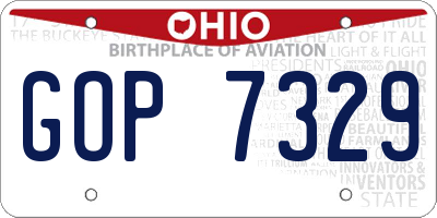 OH license plate GOP7329