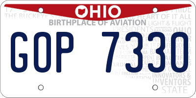 OH license plate GOP7330