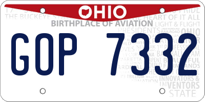 OH license plate GOP7332