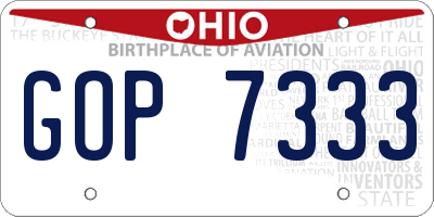 OH license plate GOP7333
