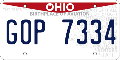 OH license plate GOP7334