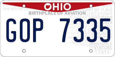 OH license plate GOP7335