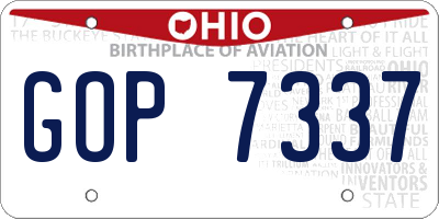 OH license plate GOP7337