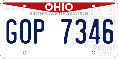 OH license plate GOP7346