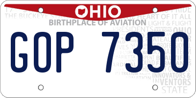 OH license plate GOP7350