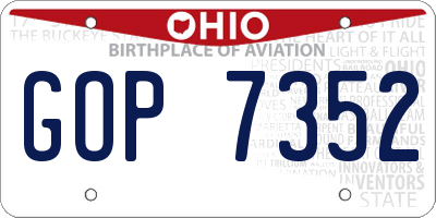 OH license plate GOP7352