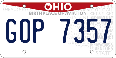 OH license plate GOP7357