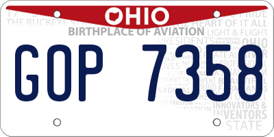 OH license plate GOP7358