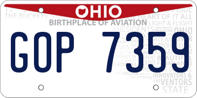 OH license plate GOP7359