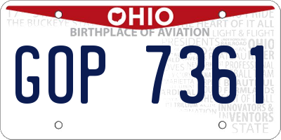 OH license plate GOP7361