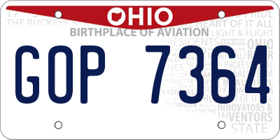 OH license plate GOP7364