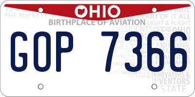 OH license plate GOP7366