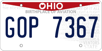 OH license plate GOP7367