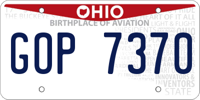 OH license plate GOP7370