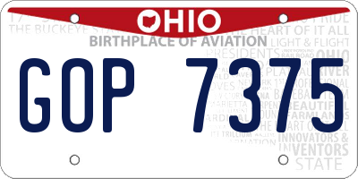 OH license plate GOP7375