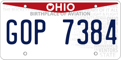 OH license plate GOP7384