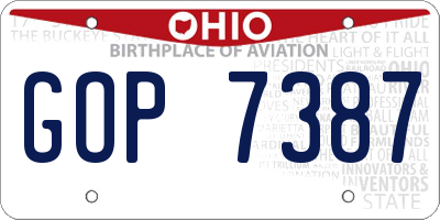 OH license plate GOP7387