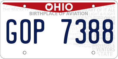 OH license plate GOP7388