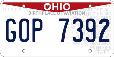 OH license plate GOP7392