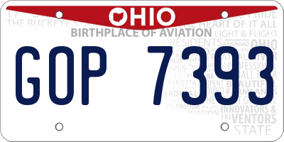 OH license plate GOP7393
