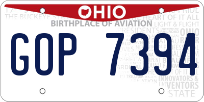 OH license plate GOP7394
