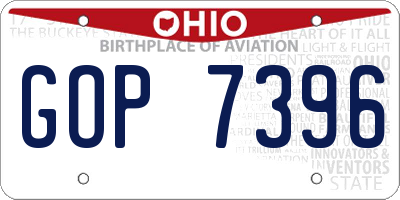 OH license plate GOP7396