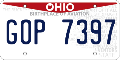 OH license plate GOP7397
