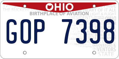 OH license plate GOP7398