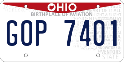 OH license plate GOP7401