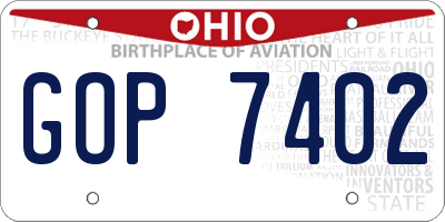 OH license plate GOP7402