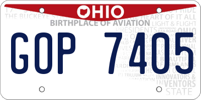 OH license plate GOP7405